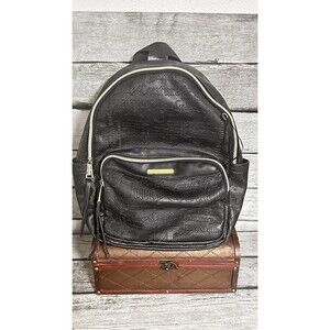 Juicy Couture Black Faux Leather Backpack Purse Handbag